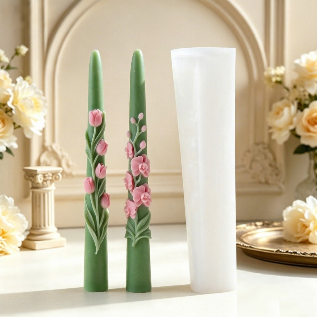 Long Pole Flower Taper Candle  - огляд і ціна Candle Making Party