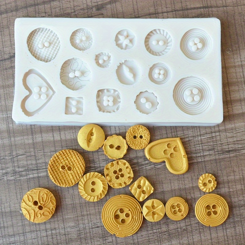 Buttons Shape Silicone Mold Si - огляд і ціна Candle Making Items