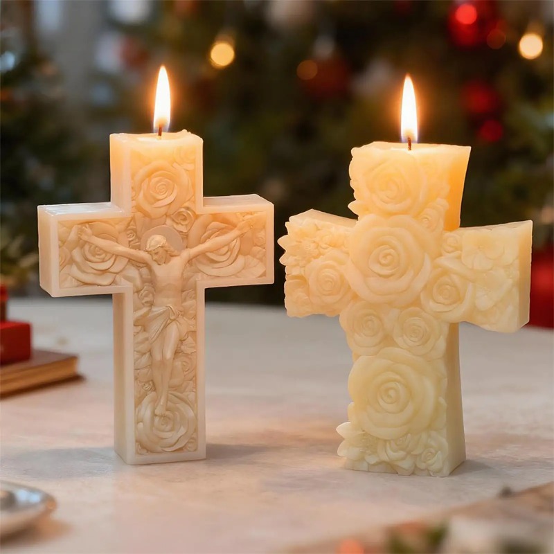 Flower Cross Jesus Silicone Ca - огляд і ціна Candle Making Party