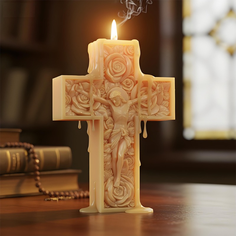 Flower Cross Jesus Silicone Ca - огляд і ціна Candle Making Party